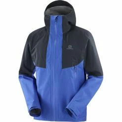 Vestes Randonnée SALOMON OUTLINE GTX HYBRID JKT M NAUTICAL BLUE 22 Bleu / Noir