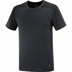T-shirts Polos Randonnée SALOMON ESSENTIAL COLORBLOC BLACK/EBONY 22 Noir