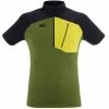 T-shirts Polos Randonnée MILLET MORPHO ZIP SS M FERN BLACK 22 Noir / Vert / Jaune