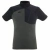 T-shirts Polos Randonnée MILLET MORPHO ZIP SS M DARK GREY BLACK 22 Gris / Noir