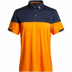 T-shirts Polos Randonnée PEAK PERFORMANCE M PLAYER BLOCK POLO ORANGE FLARE-BLUE SH 22 Bleu / Orange