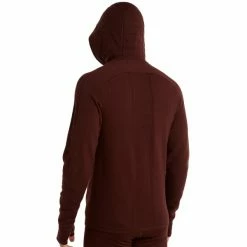 Vestes Randonnée ICEBREAKER M ZONEKNIT LS ZIP HOOD ESPRESSO 22 Rouge -Vêtements de randonnée Homme Soldes 9 102779 m zoneknit ls zip hood espresso ib0a59hh064 03