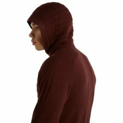 Vestes Randonnée ICEBREAKER M ZONEKNIT LS ZIP HOOD ESPRESSO 22 Rouge -Vêtements de randonnée Homme Soldes 9 102779 m zoneknit ls zip hood espresso ib0a59hh064 04