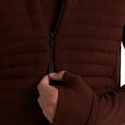 Vestes Randonnée ICEBREAKER M ZONEKNIT LS ZIP HOOD ESPRESSO 22 Rouge -Vêtements de randonnée Homme Soldes 9 102779 m zoneknit ls zip hood espresso ib0a59hh064 05