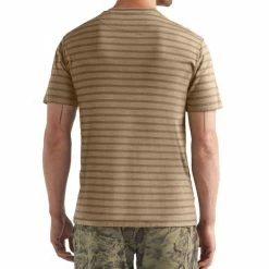 T-shirts Polos Randonnée ICEBREAKER M UTILITY EXPLORE SS CREWE STRIPE FLINT 21 Marron / Vert -Vêtements de randonnée Homme Soldes 9 102812 m utility explore ss crewe stripe flint ib105358321 04