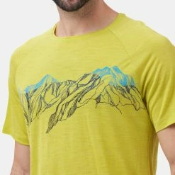 T-shirts Polos Randonnée ODLO CONCORD SUMMIT PRINT S/S CREW NECK CITRONELLE MELANGE 22 Vert -Vêtements de randonnée Homme Soldes 9 103826 551052 50036 04