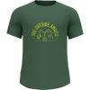 T-shirts Polos Randonnée ODLO CONCORD BIKE PRINT S/S CREW NECK MYRTLE MELANGE 22 Vert