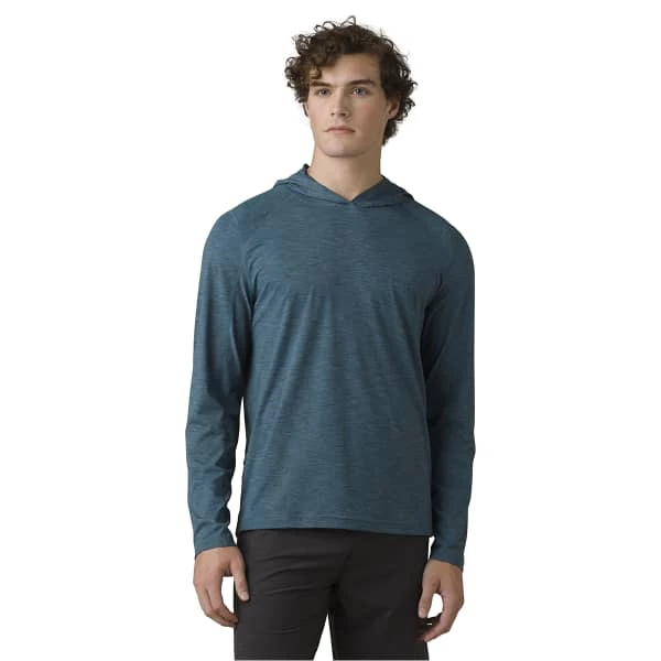 T-shirts Polos Randonnée PRANA CALDER HOODIE BLUEFIN 22 Bleu 2 T-shirts Polos Randonnée PRANA CALDER HOODIE BLUEFIN 22 Bleu – Image 2