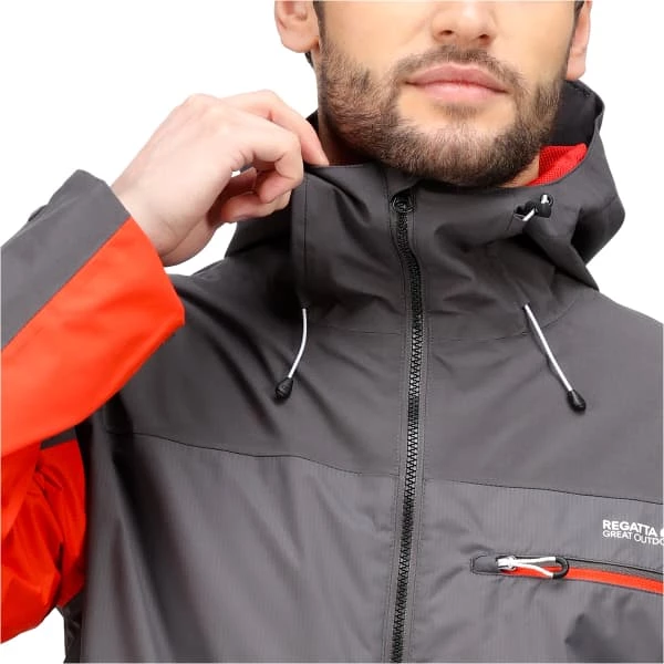 Vestes Randonnée REGATTA HIGHTON STRETCH JKT RHINO/CAJUNO 22 Gris / Orange 3 Vestes Randonnée REGATTA HIGHTON STRETCH JKT RHINO/CAJUNO 22 Gris / Orange – Image 3