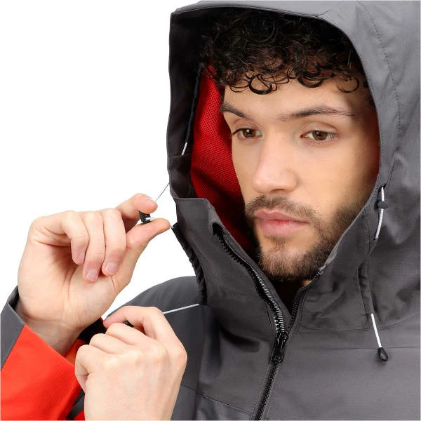 Vestes Randonnée REGATTA HIGHTON STRETCH JKT RHINO/CAJUNO 22 Gris / Orange 4 Vestes Randonnée REGATTA HIGHTON STRETCH JKT RHINO/CAJUNO 22 Gris / Orange – Image 4