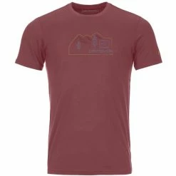 T-shirts Polos Randonnée ORTOVOX 140 COOL VINTAGE BADGE TS M MOUNTAIN PINK 22 Rouge