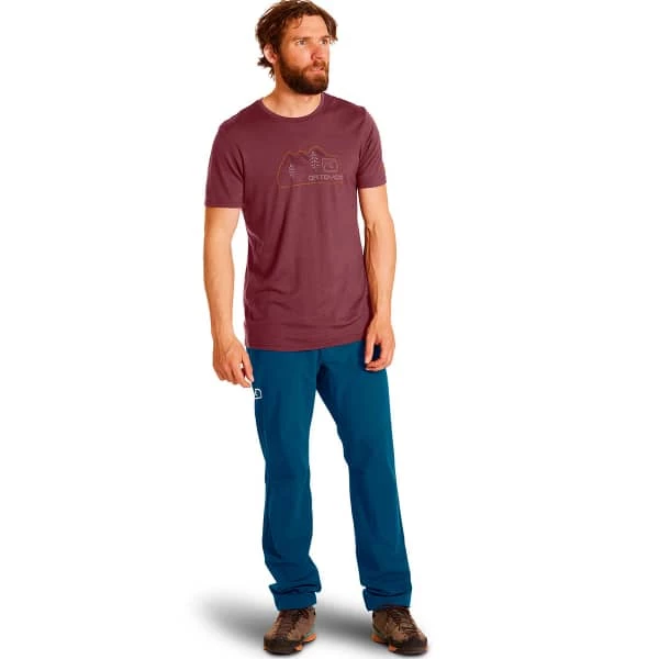 T-shirts Polos Randonnée ORTOVOX 140 COOL VINTAGE BADGE TS M MOUNTAIN PINK 22 Rouge 2 T-shirts Polos Randonnée ORTOVOX 140 COOL VINTAGE BADGE TS M MOUNTAIN PINK 22 Rouge – Image 2