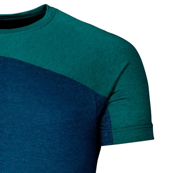 T-shirts Polos Randonnée ORTOVOX 170 COOL HORIZONTAL TS M PETROL BLUE BLEND 22 Vert / Bleu 4 T-shirts Polos Randonnée ORTOVOX 170 COOL HORIZONTAL TS M PETROL BLUE BLEND 22 Vert / Bleu – Image 4