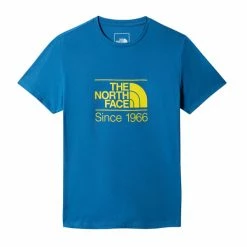 T-shirts Polos Randonnée THE NORTH FACE M FOUNDATION TEE BANFF BLUE 22 Bleu / Jaune