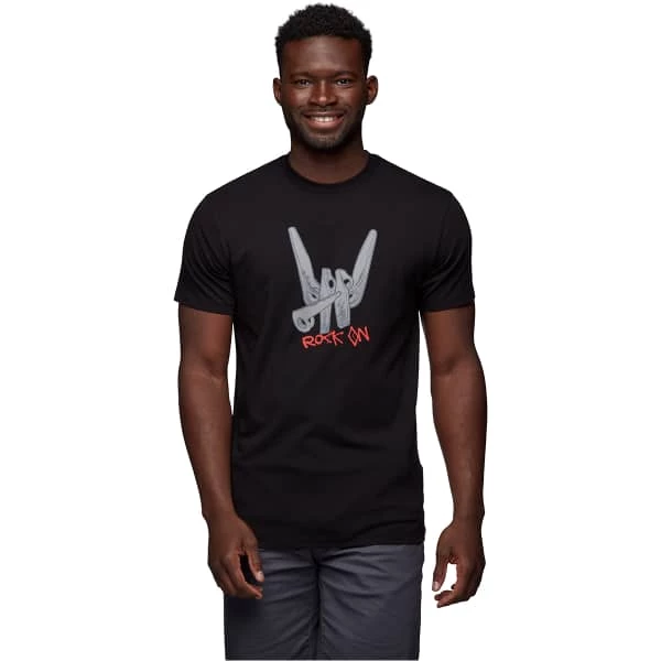 T-shirts Polos Randonnée BLACK DIAMOND M ROCK ON SS TEE BLACK 22 Noir / Gris / Rouge 2 T-shirts Polos Randonnée BLACK DIAMOND M ROCK ON SS TEE BLACK 22 Noir / Gris / Rouge – Image 2