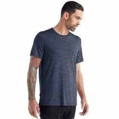 T-shirts Polos Randonnée ICEBREAKER M SPHERE II SS TEE MIDNIGHT NAVY HTHR 22 Gris