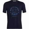 T-shirts Polos Randonnée ICEBREAKER M TECH LITE II SS TEE CANOPY CAMPER MIDNIGHT NAVY 22 Bleu