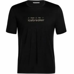 T-shirts Polos Randonnée ICEBREAKER M TECH LITE II SS TEE NATURE TOURING CLUB BLACK 22 Noir