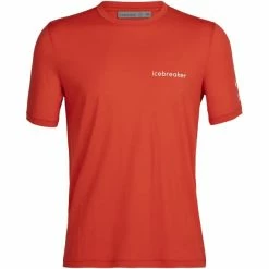 T-shirts Polos Randonnée ICEBREAKER M TECH LITE II SS TEE SHEEPERDS CYCLE LAVA 22 Rouge