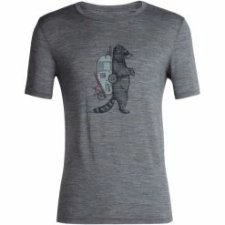 T-shirts Polos Randonnée ICEBREAKER M TECH LITE II SS TEE WASCHBAR WANDERING GRITSTONE HTHR 22 Gris