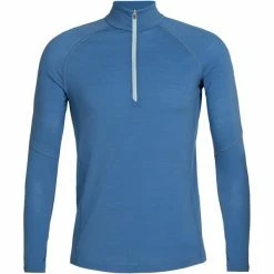 Vêtements de randonnée Homme Soldes 14 T-shirts Polos Randonnée ICEBREAKER M 150 ZONE LS HALF ZIP AZUL/HAZE 22 Bleu