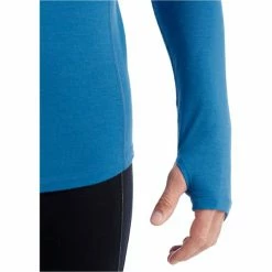 T-shirts Polos Randonnée ICEBREAKER M 150 ZONE LS HALF ZIP AZUL/HAZE 22 Bleu -Vêtements de randonnée Homme Soldes 9 106037 m 150 zone ls half zip azul haze ib104348362 06