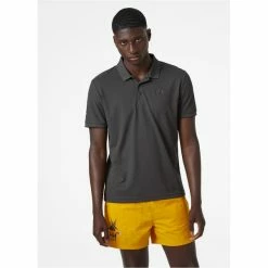 T-shirts Polos Randonnée HELLY HANSEN OCEAN POLO EBONY 22 Noir -Vêtements de randonnée Homme Soldes 9 106075 ocean polo ebony 34207 980 03