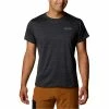 T-shirts Polos Randonnée COLUMBIA ALPINE CHILL ZERO SHORT SLEEVE M BLACK HEATHER 22 Gris / Noir