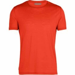 T-shirts Polos Randonnée ICEBREAKER M SPECTOR SS CREWE LAVA 22 Rouge