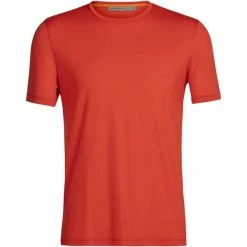 T-shirts Polos Randonnée ICEBREAKER M SPHERE II SS TEE LAVA 22 Rouge