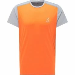 HAGLÖFS T-shirts Polos Randonnée HAGLOFS L.I.M TECH TEE MEN FLAME ORANGE/CONCRETE 22 Gris / Orange