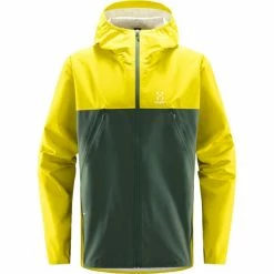 Vestes Randonnée HAGLÖFS SPIRA JACKET MEN AURORA/FJELL GREEN 22 Jaune / Vert