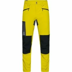 Pantalons Randonnée HAGLÖFS RUGGED SLIM PANT MEN AURORA/TRUE BLACK 22 Jaune / Noir