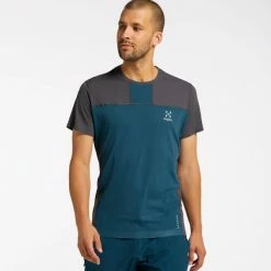 HAGLÖFS T-shirts Polos Randonnée HAGLOFS L.I.M STRIVE TEE MEN DARK OCEAN/MAGNETITE 23 Bleu / Gris -Vêtements de randonnée Homme Soldes 9 108598 605224 4qn 03