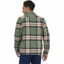 Chemises Randonnée PATAGONIA INSULATED ORGANIC COTTON MW FJORD FLANNEL SHIRT FORESTRY HEMLOCK GREEN 23 Vert / Rouge -Vêtements de randonnée Homme Soldes 9 110441 insulated organic cotton mw fjord flannel shirt forestry hemlock green 20385 fyhg 03