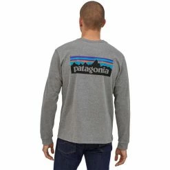 T-shirts Polos Randonnée PATAGONIA M'S L/S P6 LOGO RESPONSIBILI-TEE GRAVEL HEATHER 23 Gris -Vêtements de randonnée Homme Soldes 9 110722 m s l s p6 logo responsibili tee gravel heather 38518 glh 03