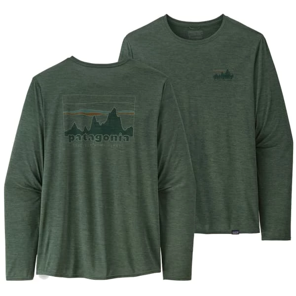 T-shirts Polos Randonnée PATAGONIA M'S L/S CAP COOL DAILY GRAPHIC SHIRT '73 SKYLINE: PINYON GREEN X-DYE 23 Vert 1 T-shirts Polos Randonnée PATAGONIA M'S L/S CAP COOL DAILY GRAPHIC SHIRT '73 SKYLINE: PINYON GREEN X-DYE 23 Vert