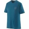 T-shirts Polos Randonnée PATAGONIA M'S CAP COOL MERINO GRAPHIC SHIRT CLEAN CLIMB HEX: WAVY BLUE 23 Bleu