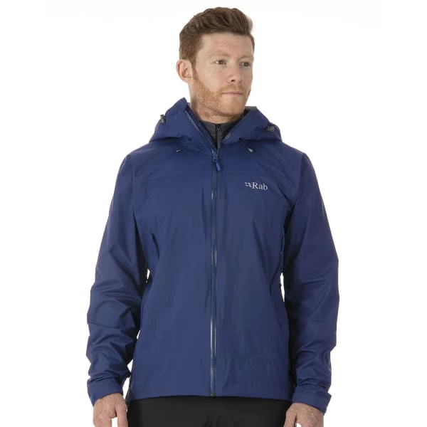 Vestes Randonnée RAB DOWNPOUR PLUS JACKET BLUE PRINT 22 Bleu 2 Vestes Randonnée RAB DOWNPOUR PLUS JACKET BLUE PRINT 22 Bleu – Image 2