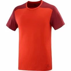 T-shirts Polos Randonnée SALOMON ESSENTIAL COLORBLOC FIERY RED 22 Rouge