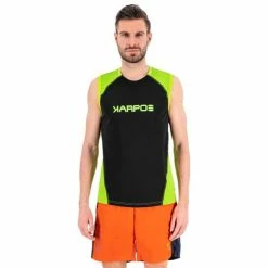 Débardeurs Randonnée KARPOS FAST TANK BLACK/JASMINE GREEN 22 Noir / Vert