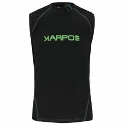 Débardeurs Randonnée KARPOS FAST TANK BLACK/GREEN FLUO 22 Noir