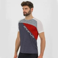 T-shirts Polos Randonnée KARPOS CRODA ROSSA JERSEY OUTER SPACE/FLAME/WHITE 22 Gris / Blanc / Rouge -Vêtements de randonnée Homme Soldes 9 116540 2500957 049 03