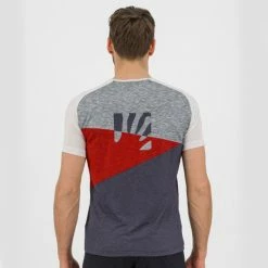 T-shirts Polos Randonnée KARPOS CRODA ROSSA JERSEY OUTER SPACE/FLAME/WHITE 22 Gris / Blanc / Rouge -Vêtements de randonnée Homme Soldes 9 116540 2500957 049 04