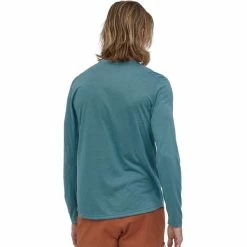 T-shirts Polos Randonnée PATAGONIA M'S L/S CAP COOL TRAIL SHIRT ABALONE BLUE 22 Bleu -Vêtements de randonnée Homme Soldes 9 116686 24486 abb 03