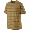 T-shirts Polos Randonnée PATAGONIA M'S CAP COOL TRAIL SHIRT FURROW STRIPE MORAY KHAKI 22 Vert