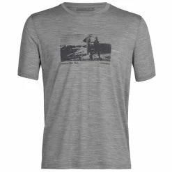 T-shirts Polos Randonnée ICEBREAKER M TECH LITE II SS TEE NATURAL RUN CLUB METRO HTHR 22 Gris