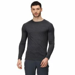 T-shirts Polos Randonnée REGATTA BURLOW INDIA GREY 22 Gris -Vêtements de randonnée Homme Soldes 9 117360 rmt242 fy2 04