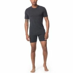 T-shirts Polos Randonnée ICEBREAKER ANATOMICA SS CREWE JET HTHR/BLACK 23 Gris -Vêtements de randonnée Homme Soldes 9 13918 anatomica ss crewe jet hthr blk 103033 002 04