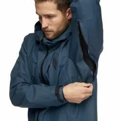 Vestes Randonnée BLACK DIAMOND M LIQUID POINT SHELL AZURITE 23 Bleu -Vêtements de randonnée Homme Soldes 9 79168 m liquid point shell azurite apk849 az 05